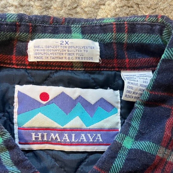 Himalayas brand Blue and Red Plaid flannel Men's Shirt/jacket size 2X (SKU 131) - Picture 2 of 8